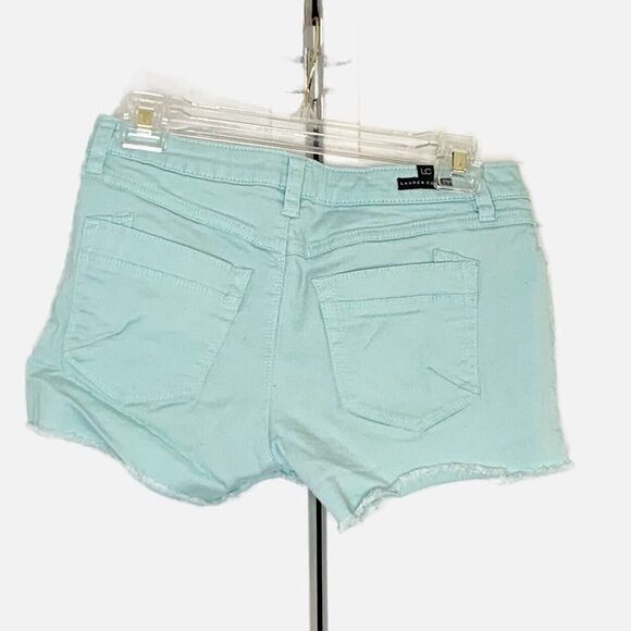 Lauren Conrad Mint Green Denim Jean Shorts Sz 2 Cutoffs GUC - Picture 4 of 10